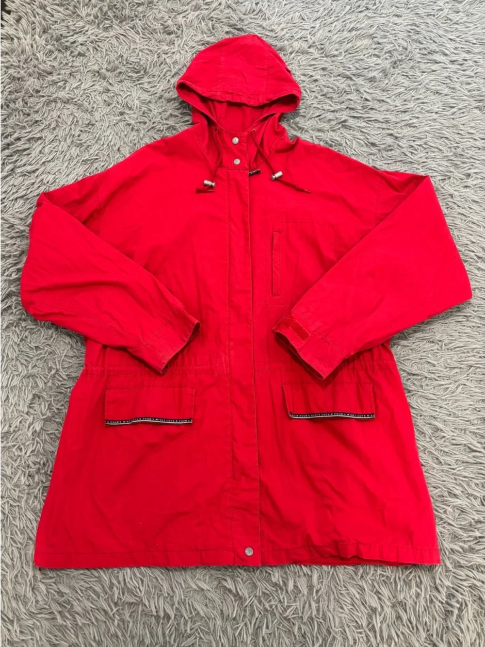 Vintage Disney Parks Winnie The Pooh Misty Cove Red Parka Raincoat Unisex Y2K - Picture 3 of 9